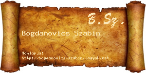 Bogdanovics Szabin névjegykártya