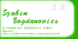 szabin bogdanovics business card